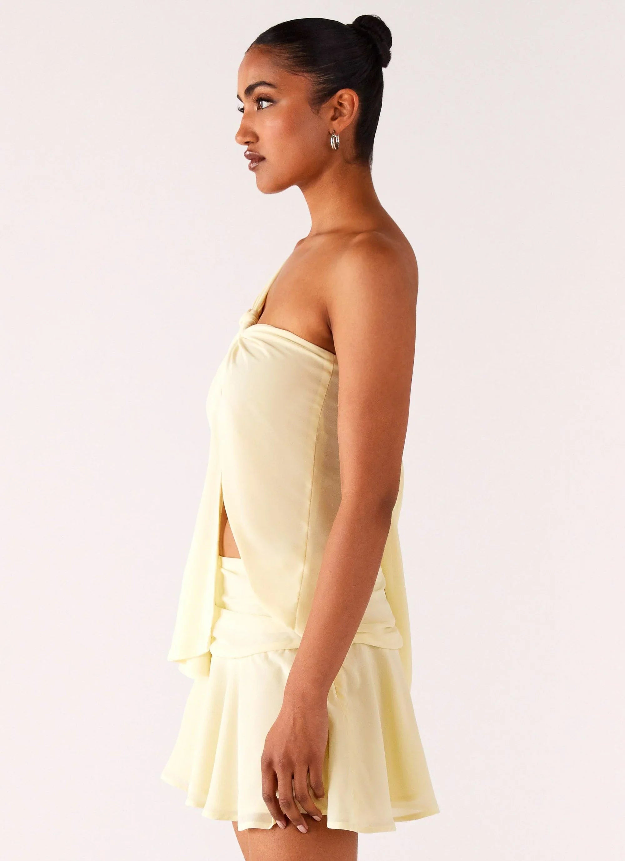 Delight Me Asymmetrical Top Yellow