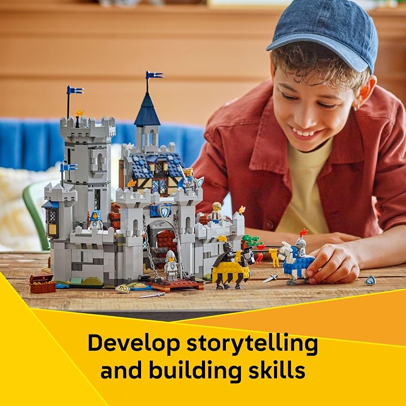 LEGO Creator 3 in 1 Medieval Horse Knight Castle Toy for Kids Building Blocks Learning Toy for Boys Girls Ages 9 3 Storytelling Building Sets in 1 Gift for Birthdays 31168