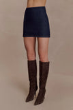 Ellie Denim Mini Skirt Washed Indigo Blue