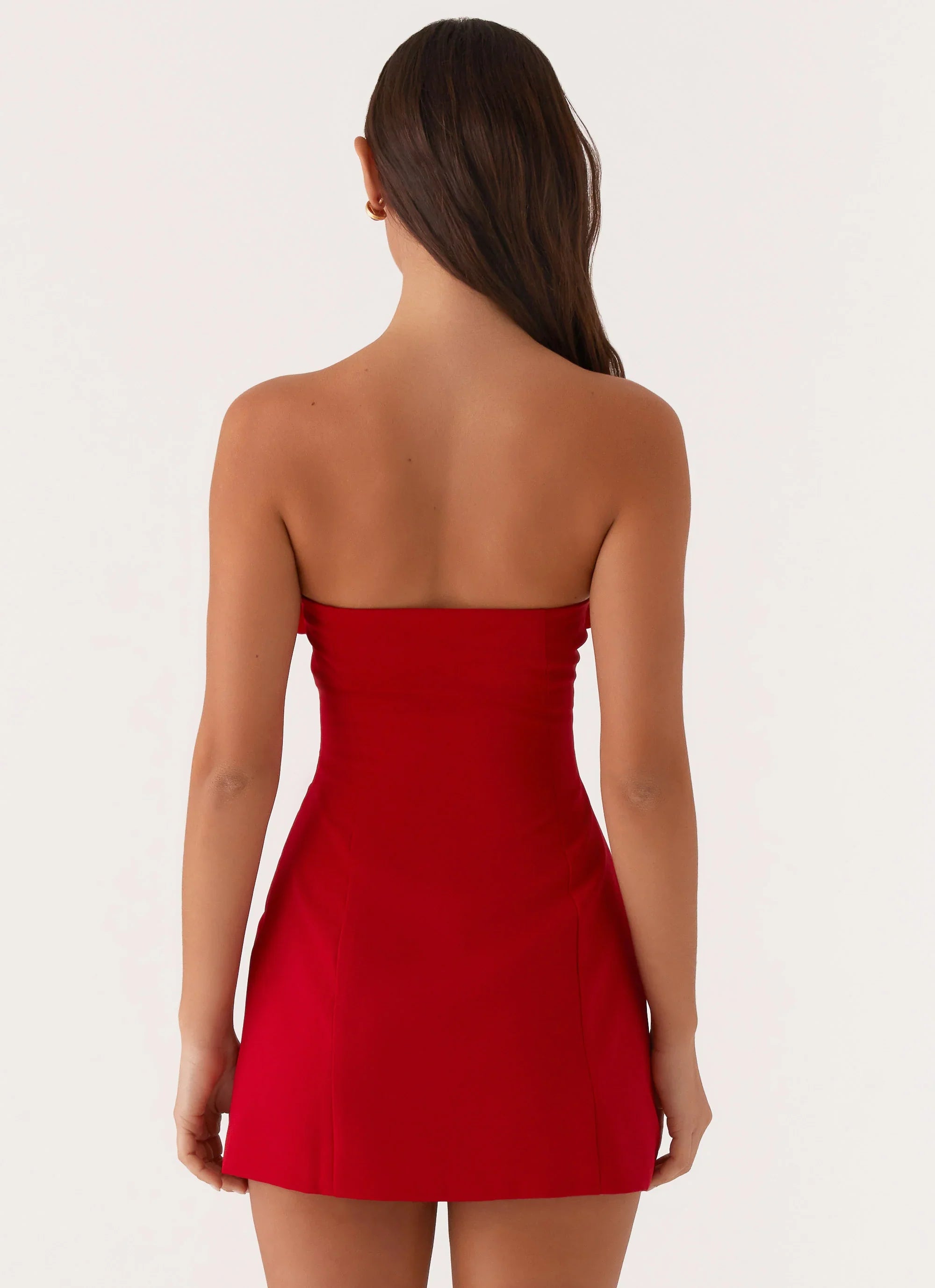 Patsie Strapless Mini Dress Red