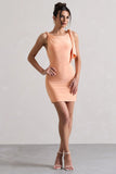 Cassie Coral Twisted Knot Mini Dress