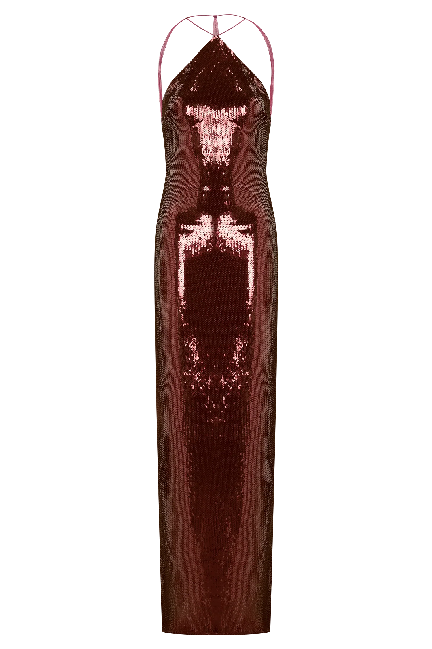 Baldwin Sequin Cut Out Maxi Dress Mahogany