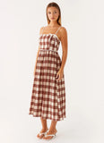 Shyanne Midi Dress Chocolate Check