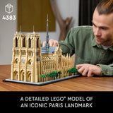 LEGO Architecture Notre Dame de Paris Replica Architectural Model Kit Collectible Building Set for Adults Build and Display Souvenir Gift Idea for Lovers of History Travel and Art 21061