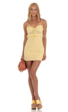 Eyelet Ruffle Dress in Yellow
