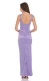 Satin Bodycon Maxi Dress in Lilac