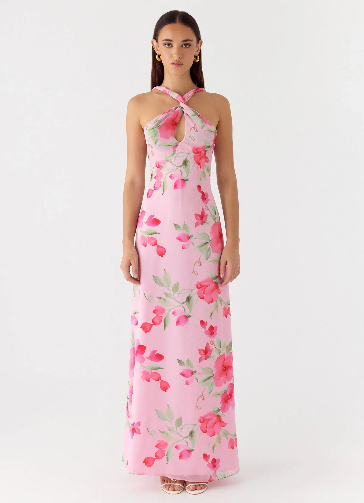 Serafim Chiffon Maxi Dress Petal Soleil