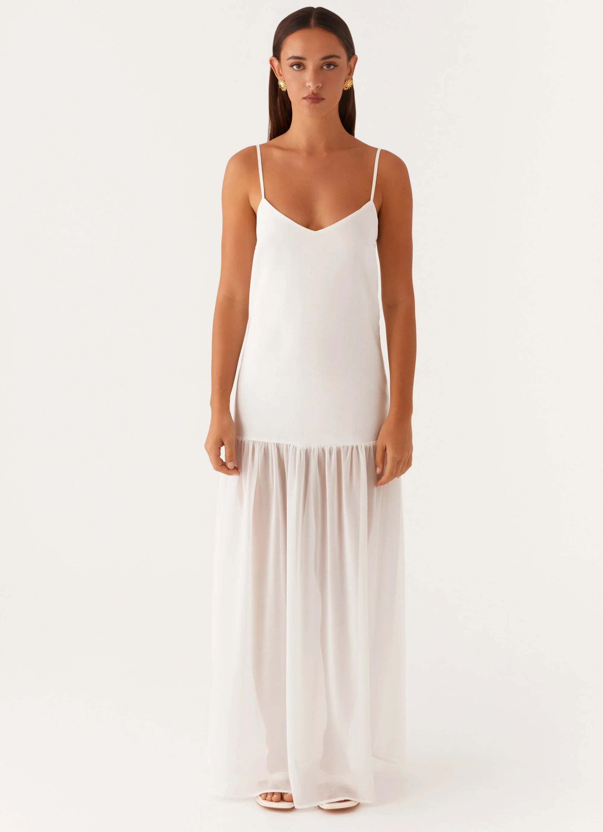 Heavenly Linen Maxi Dress White