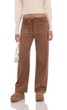 Suede Straight Leg Pants in Brown