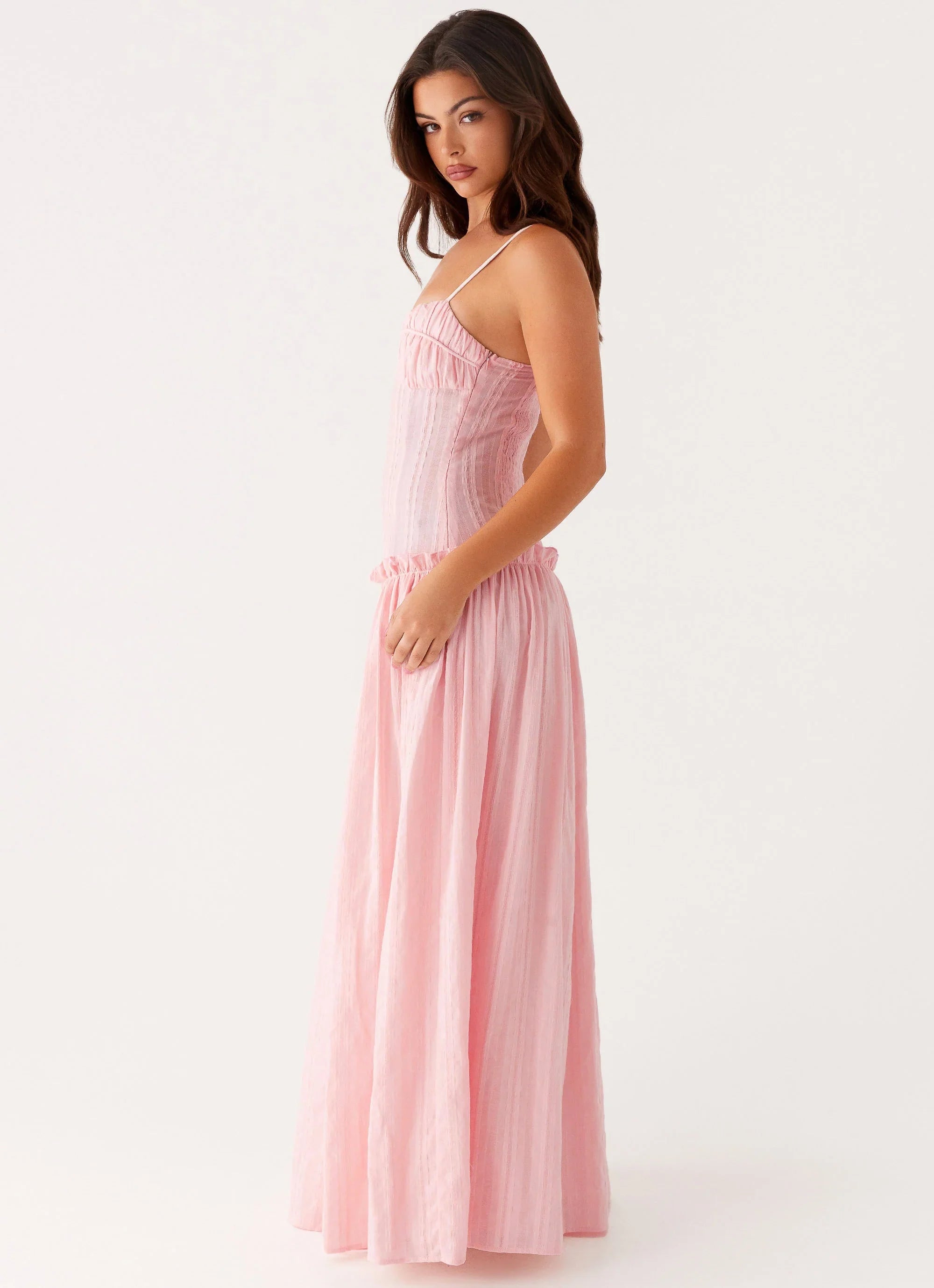 Jacinda Drop Waist Maxi Dress Pink