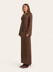 Chocolate Crinkle Jersey Long Sleeved Top