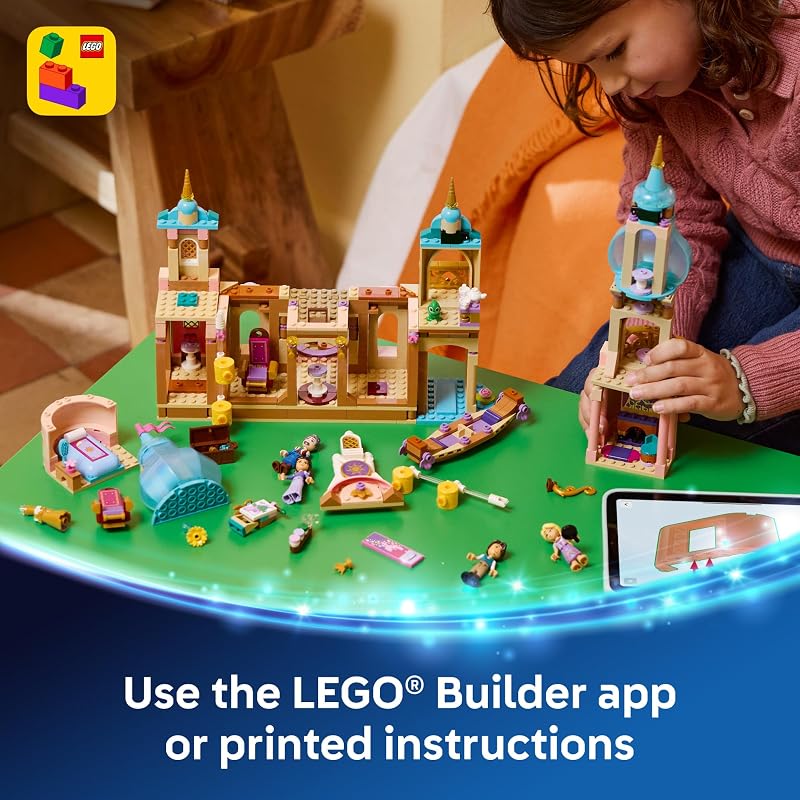 LEGO Disney Princess Rapunzels Castle 43297 Building Toys for Girls Boys Ages 6 Princess Castle Playset Movie Character Figures 676 pieces Gift for Birthdays
