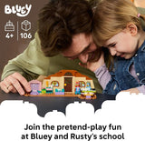 LEGO Bluey School with Rusty and Bluey Building Toy for Girls Boys Ages 4 Toddler Figures Playset Gift for Birthdays 11221