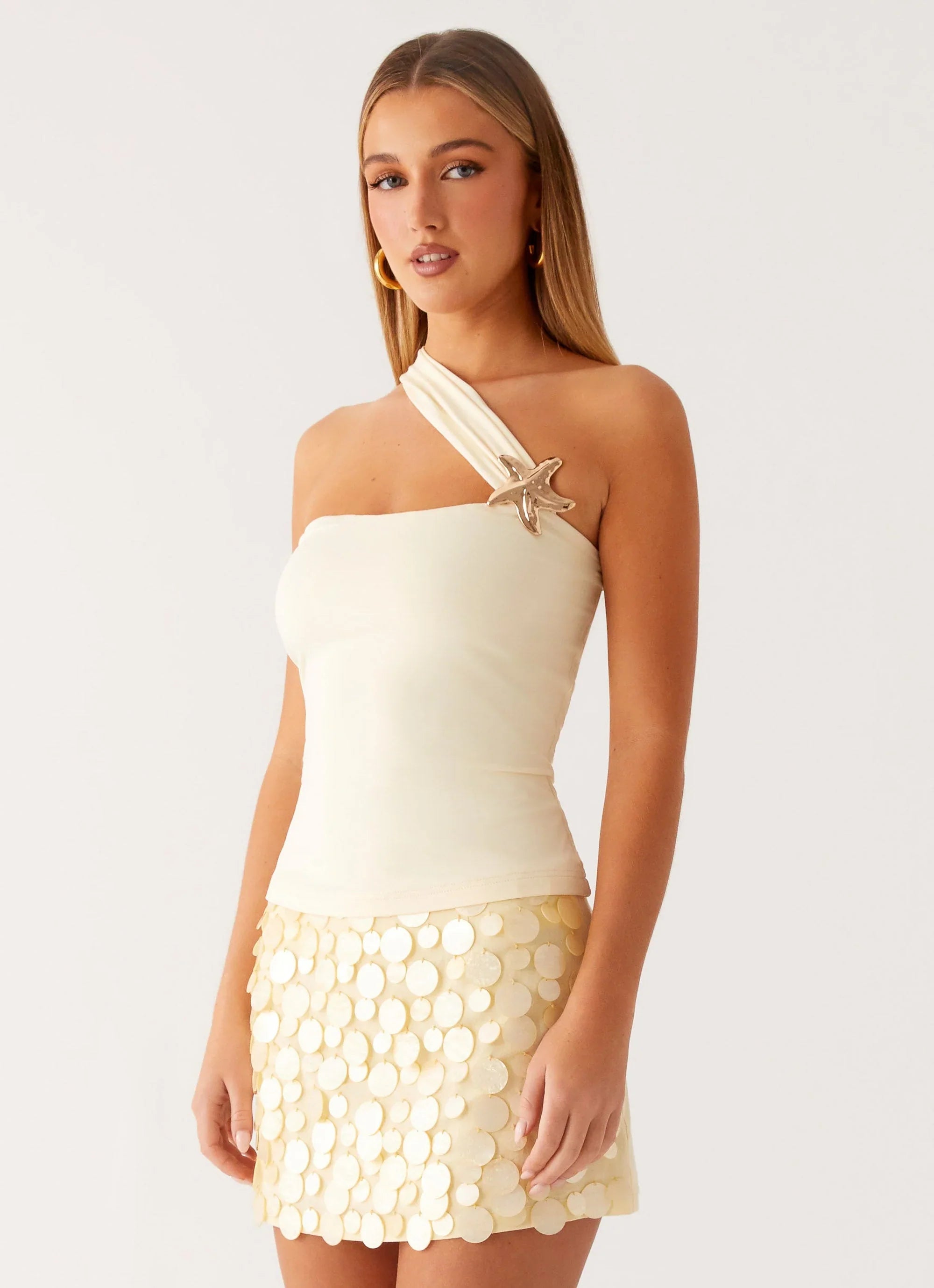 Sea Spray Strap Top Yellow