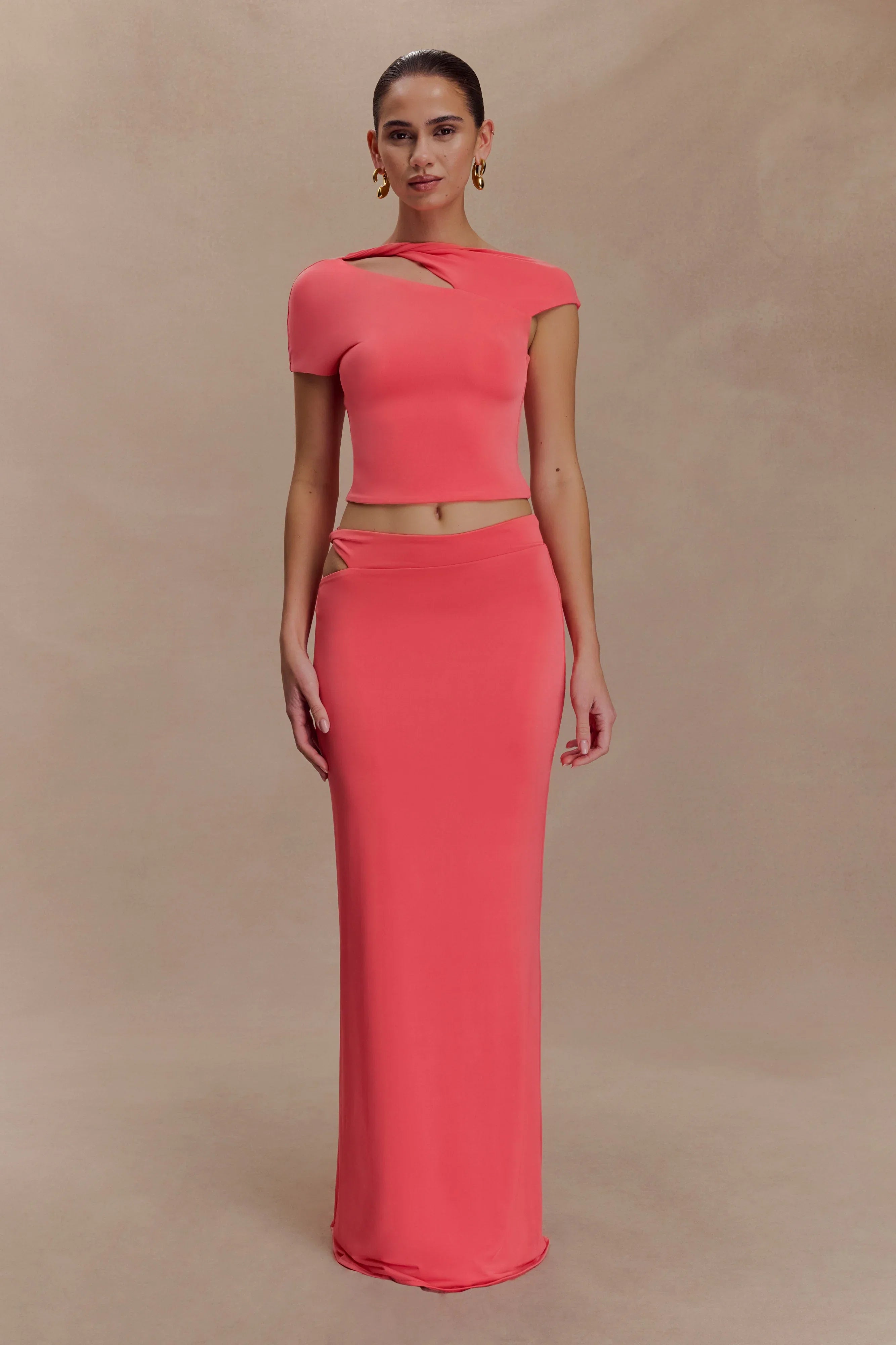 Haven Slinky Twist Top Coral