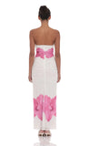 Embellished Floral Bodycon Maxi Dress in White