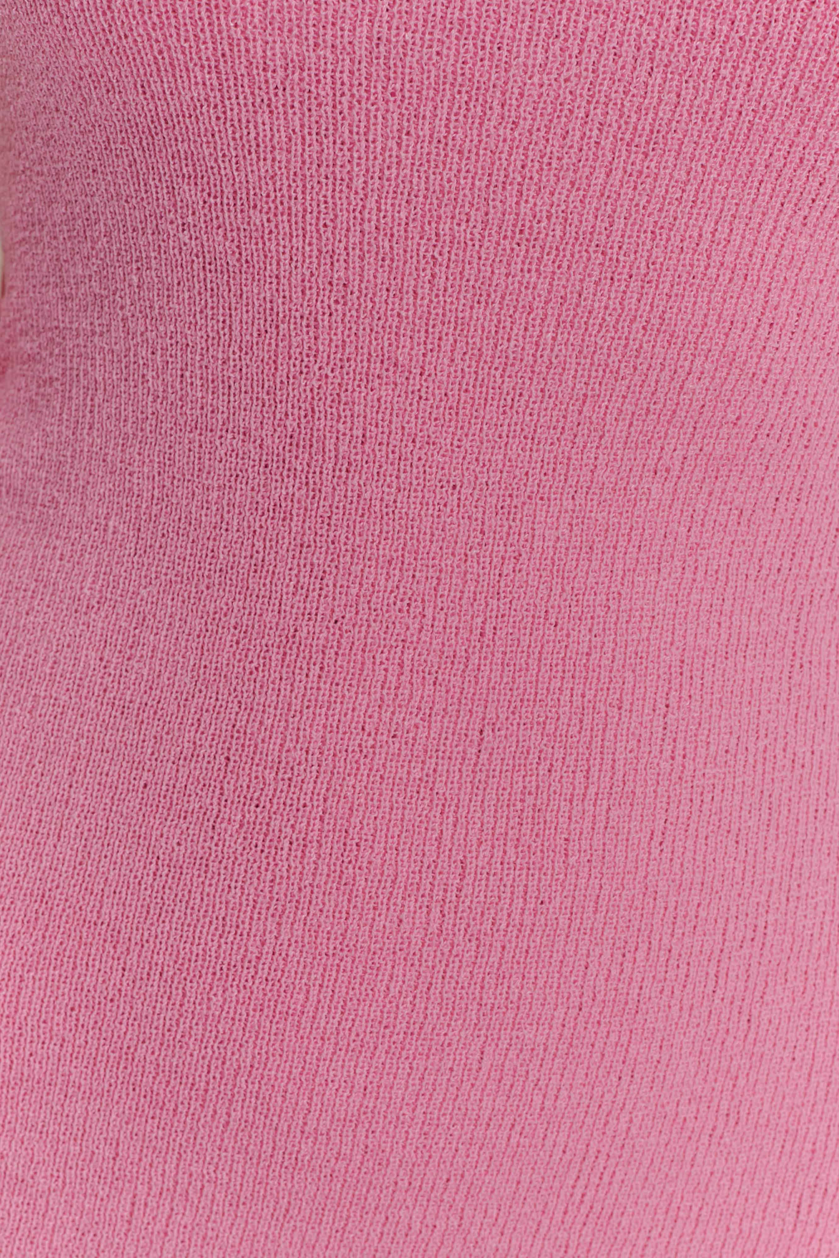 Caprice Halter Knit Mini Dress Bubblegum Pink