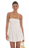 Strapless Eyelet Dress in White