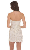 Strapless Sequin Fringe Dress in Ivory