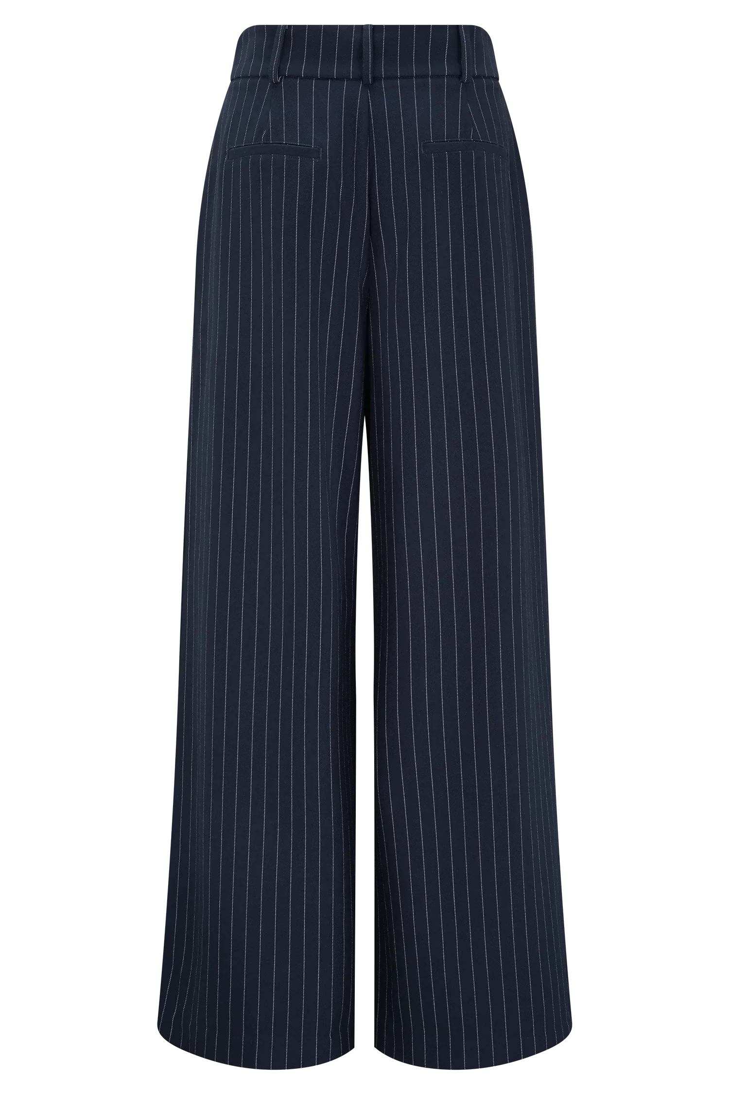 Jacqueline Pleated Wide Leg Pants Navy Pinstripe