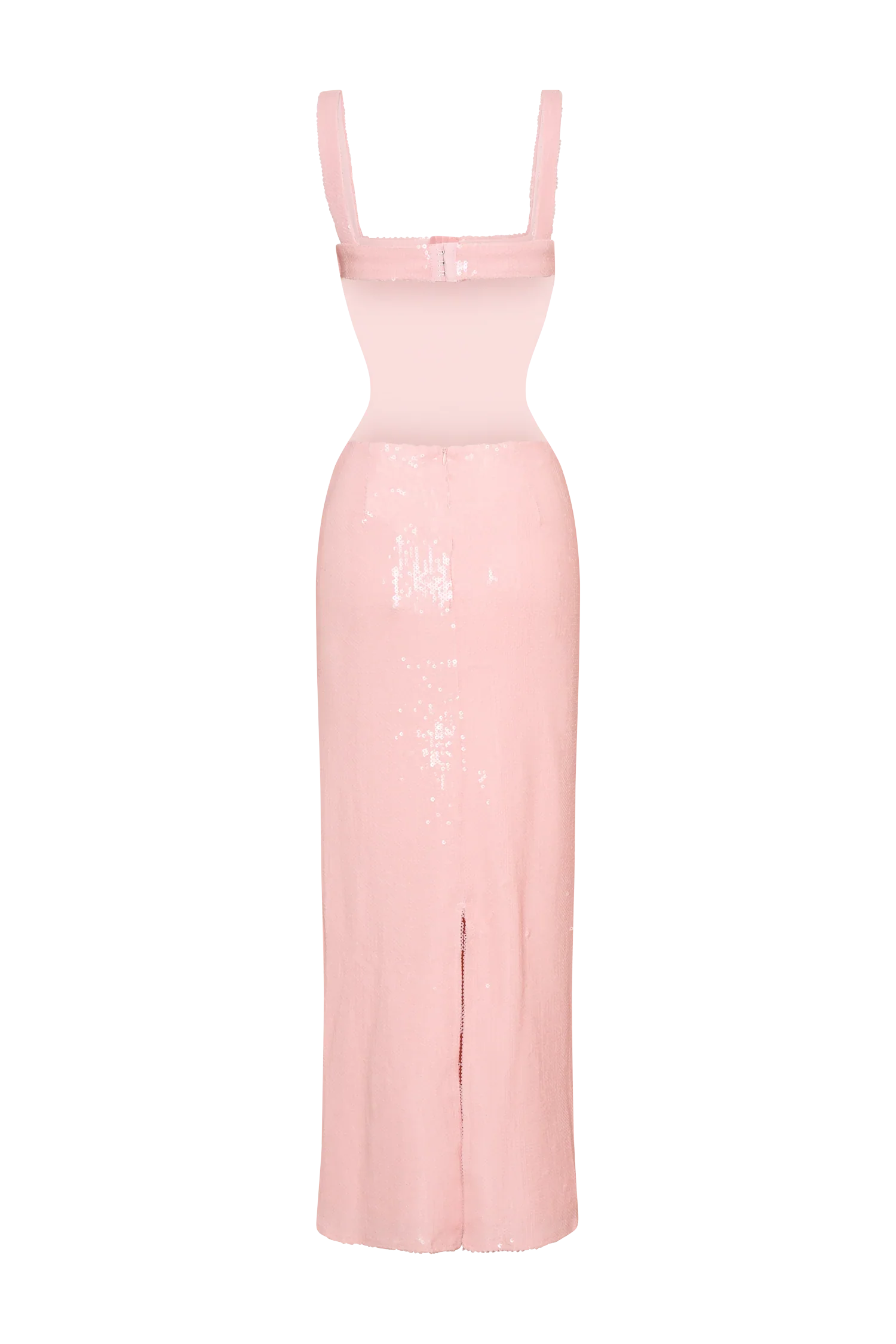 Adoria Sequin Cut Out Maxi Dress Pale Pink