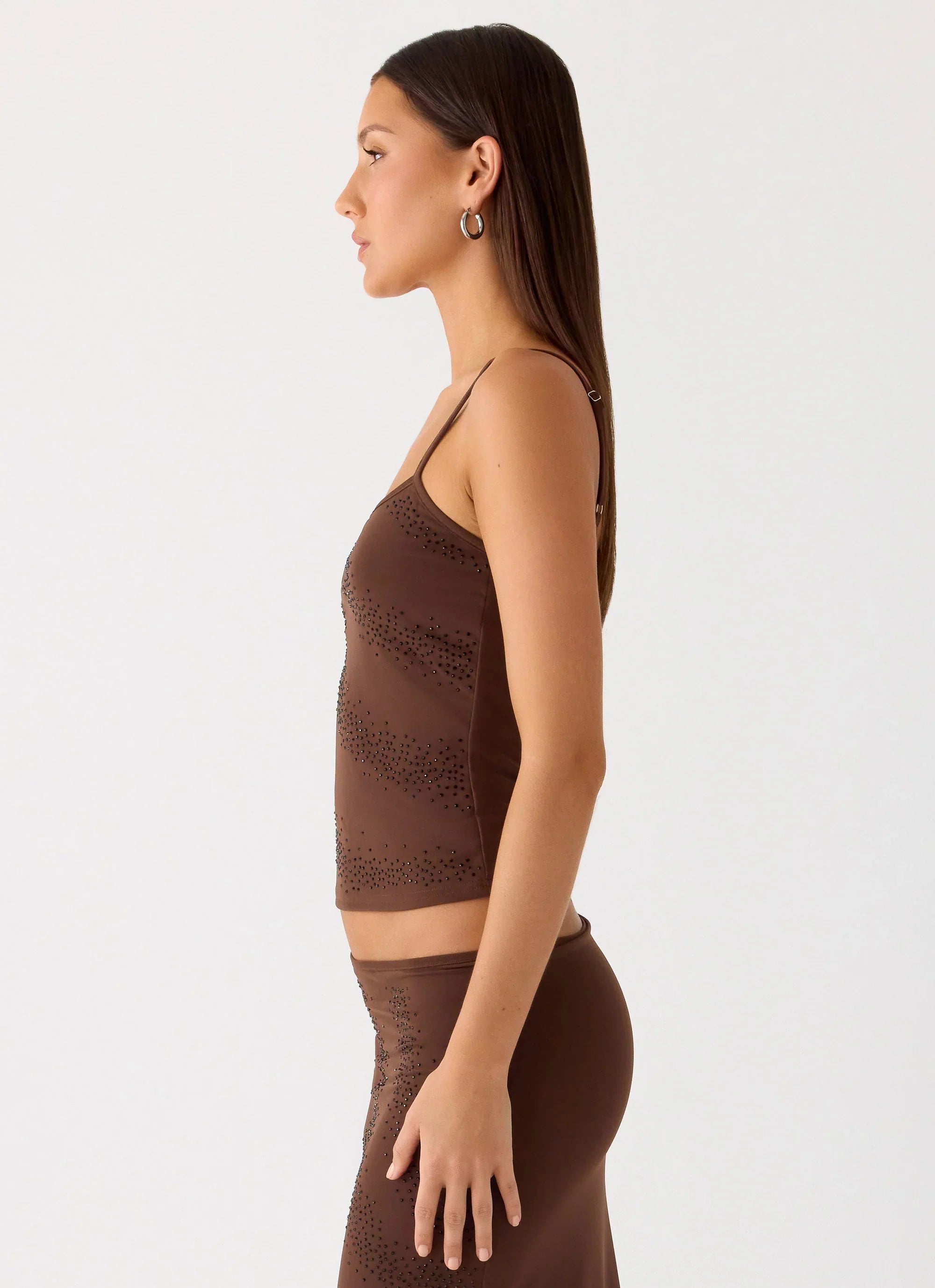 Sweet Sky Beaded Top Chocolate