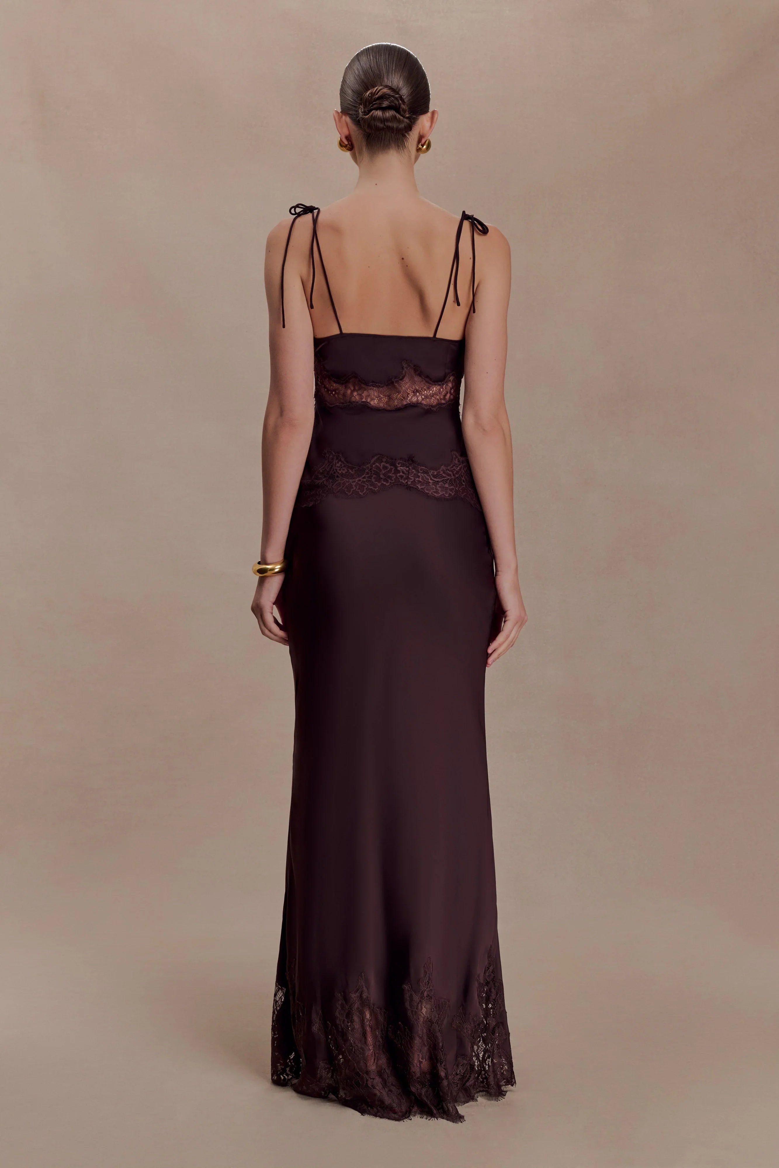 Nina Satin And Lace Camisole Chocolate