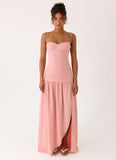 Clemence Bustier Maxi Dress Coral