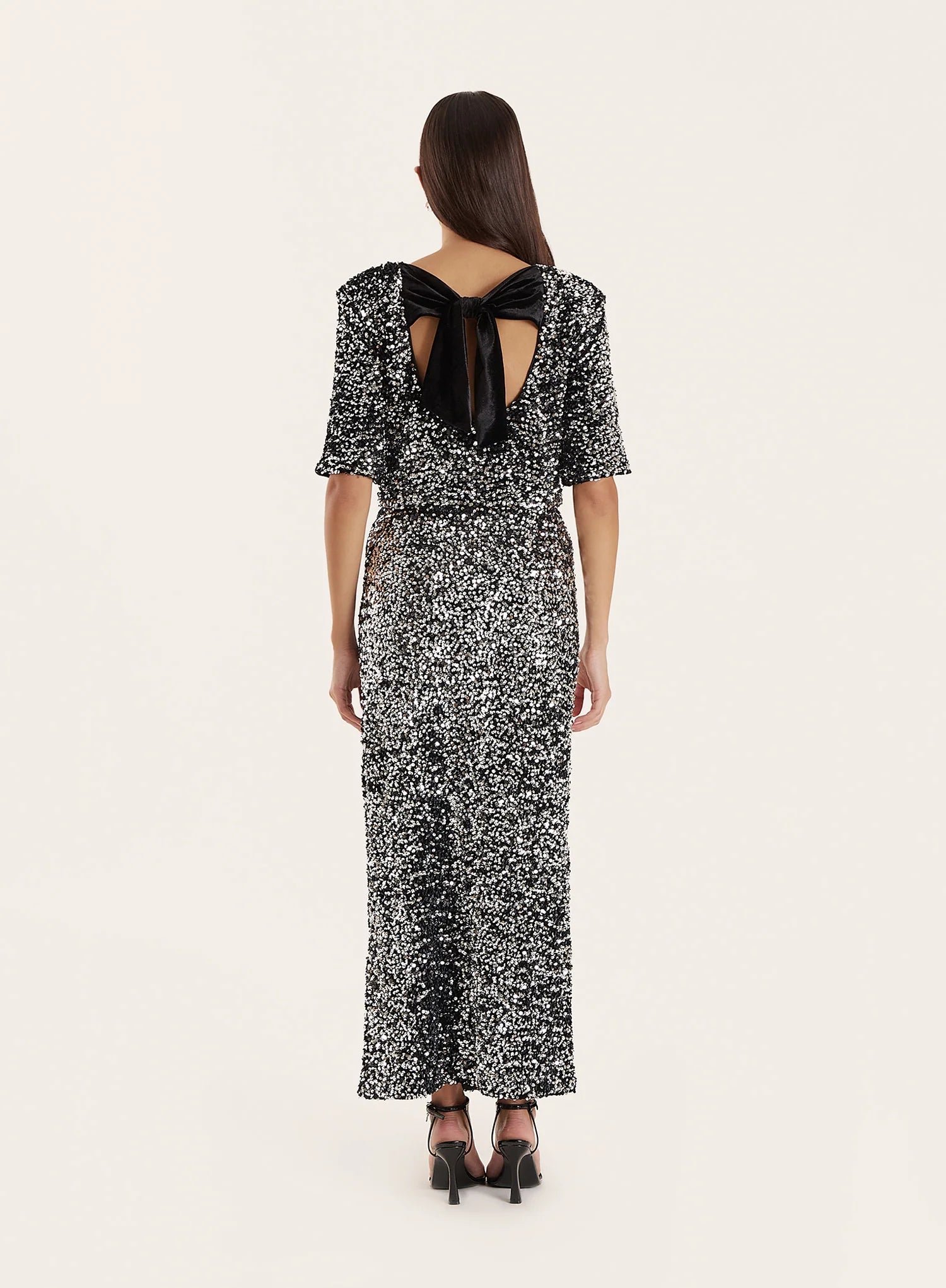 Black Sequin Maxi Skirt