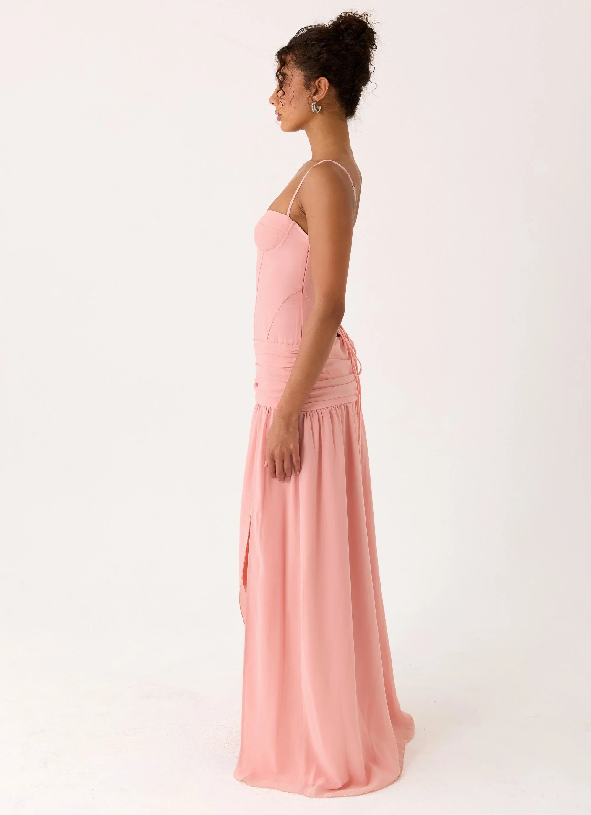 Clemence Bustier Maxi Dress Coral