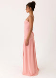 Clemence Bustier Maxi Dress Coral