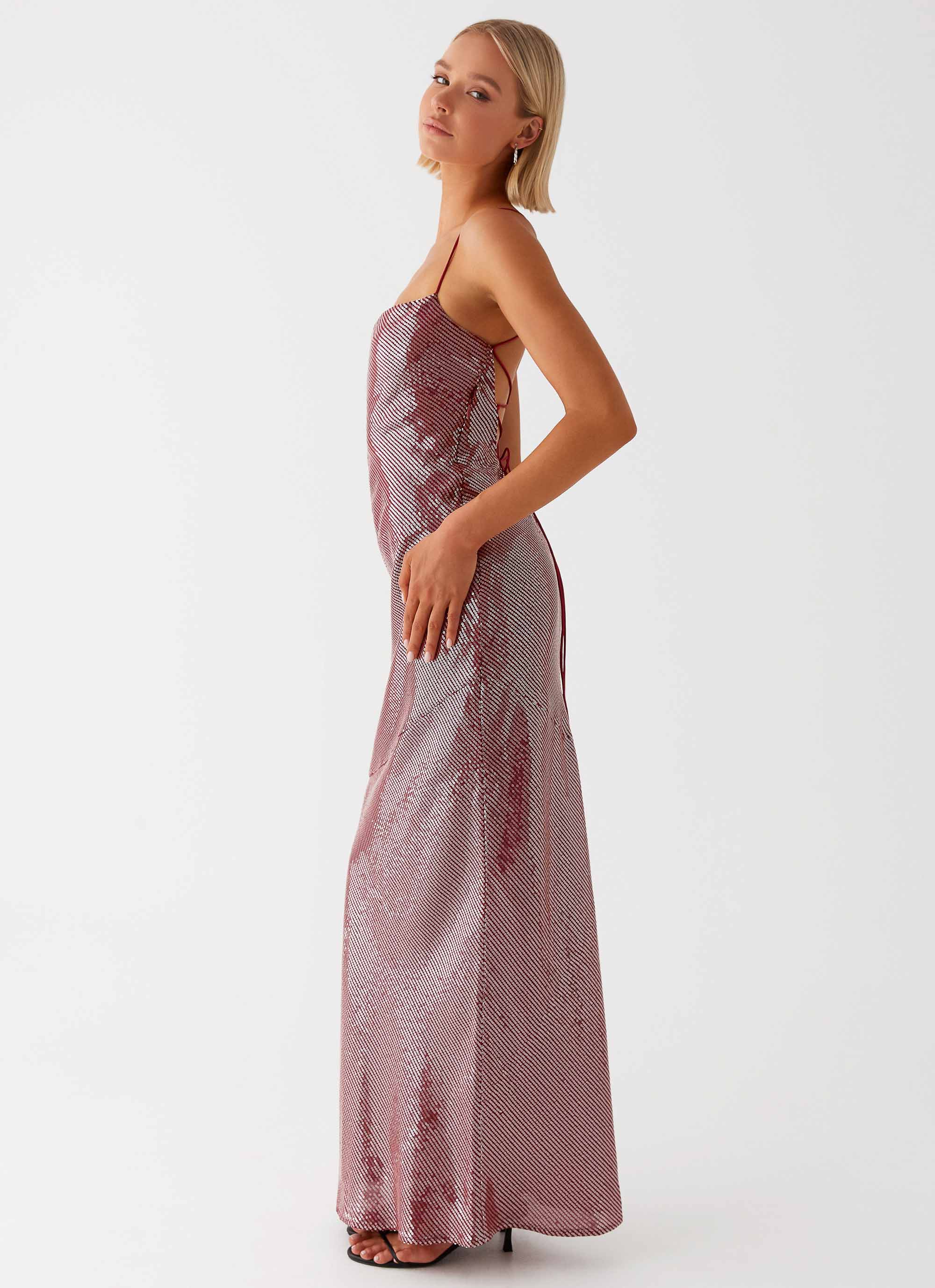 Jada Sequin Maxi Dress Red