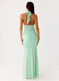 Miyah Halter Hardware Maxi Dress Mint Blue
