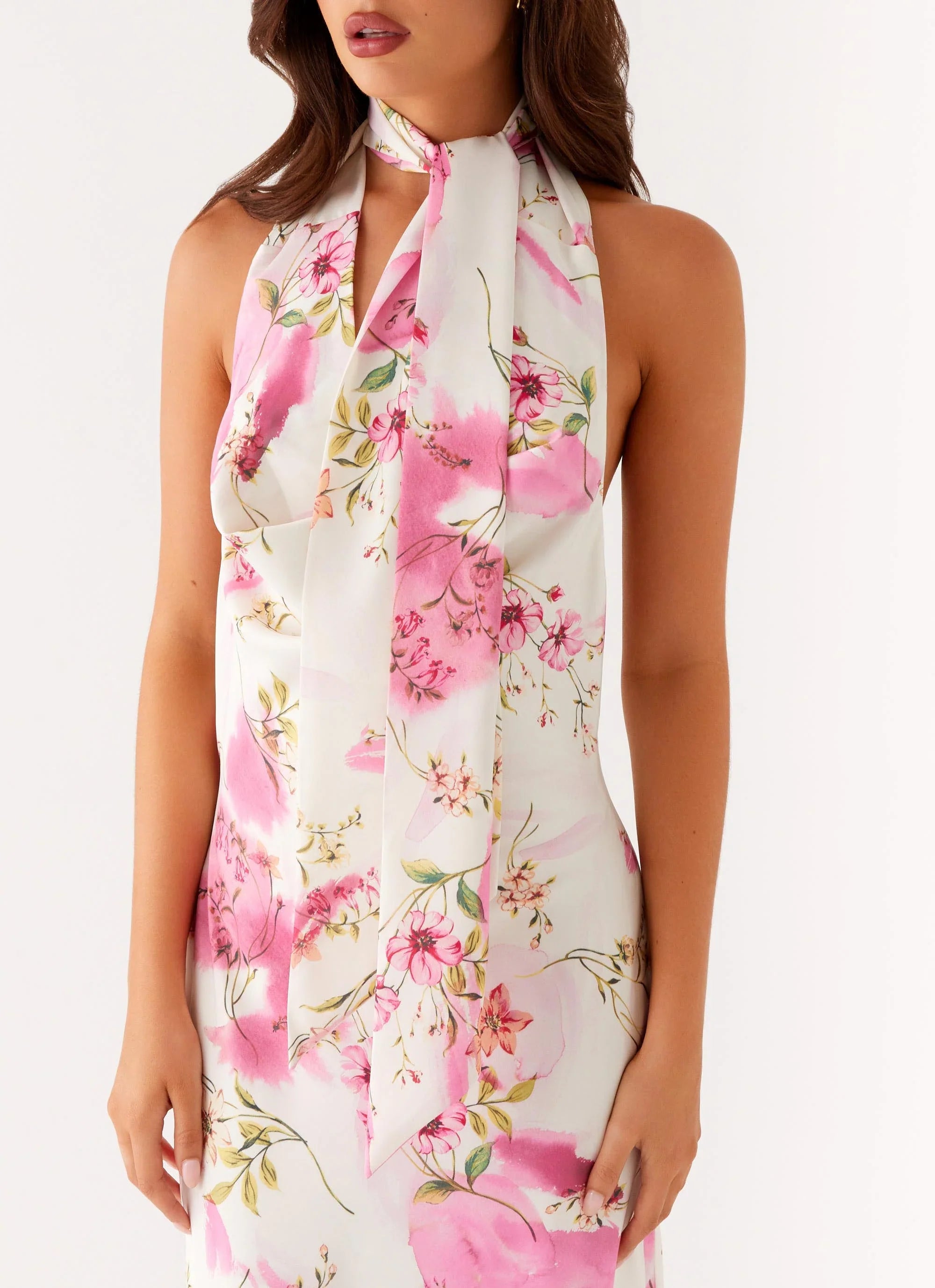 Jensen Midi Dress Ivory Floral Print