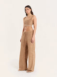 Beige Towelling Branded Bralet Top