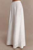 River Gathered Maxi Skirt White