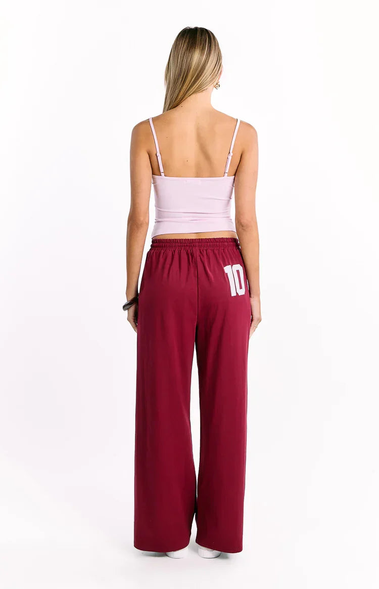 Flo Burgundy Wide Leg Pants