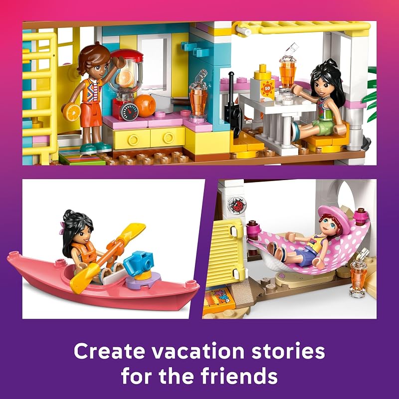 LEGO Friends Beach House with Seals Building Toy for Girls Boys Pretend Play Set for Kids Ages 7 W 3 Minidolls 2 Toy Animals Accessories Gift Idea for Birthdays 42699