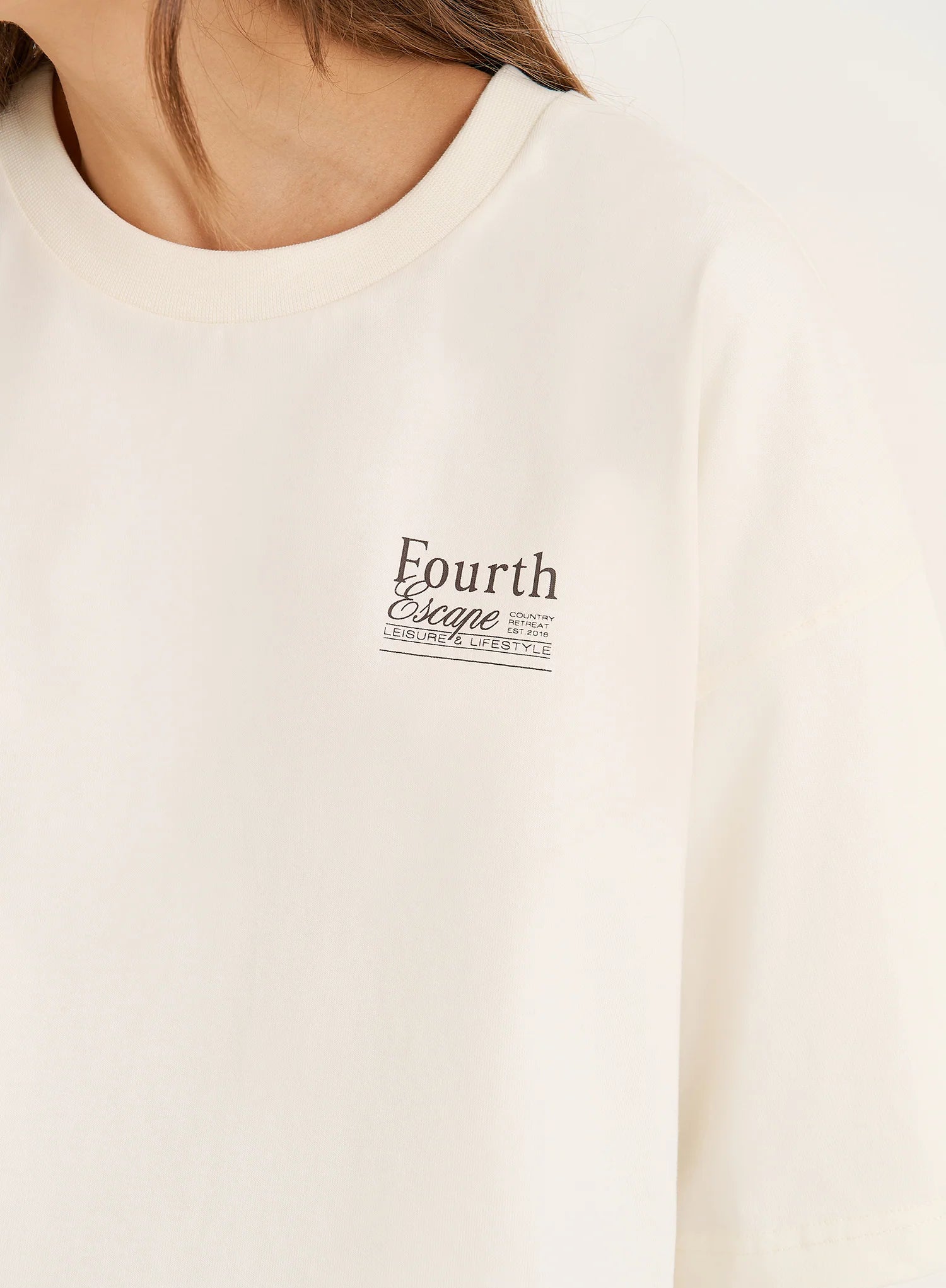 Cream Fourth Country Club Graphic T Shirt