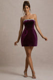 Naia Port Velvet Embellished Bandeau Mini Dress