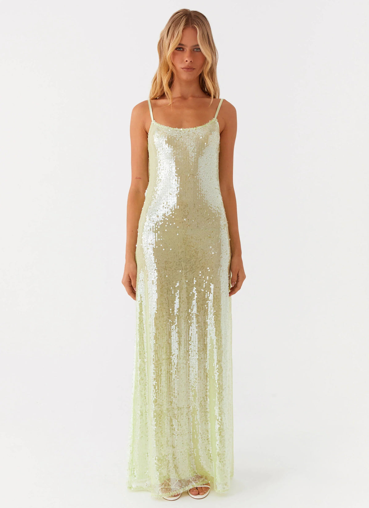 Higher Level Sequin Maxi Dress Mint