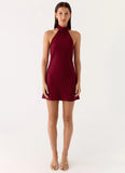Keena Scarf Mini Dress Burgundy