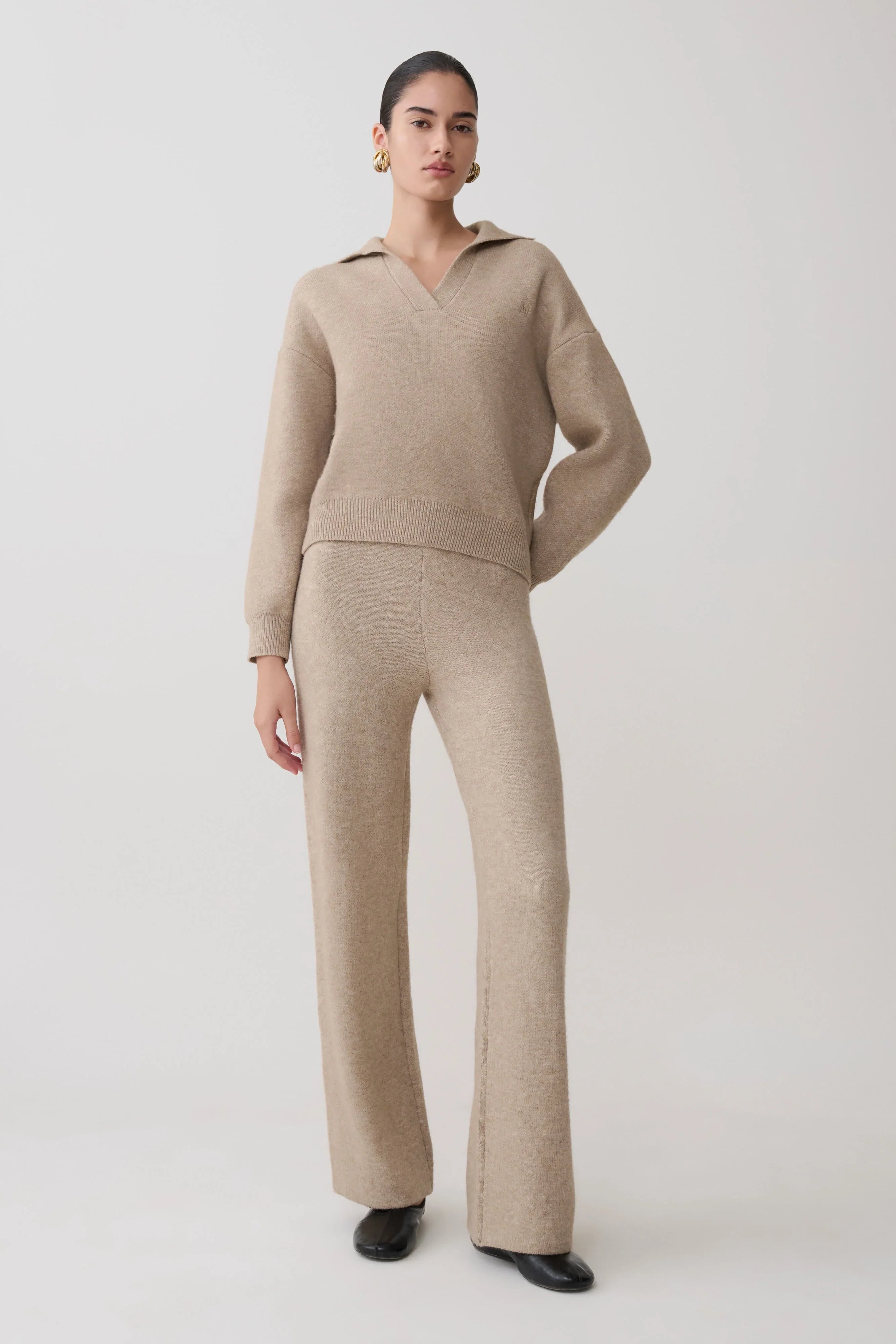 Luca Knit Jumper Beige Marle