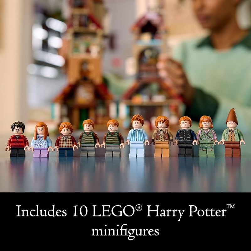 LEGO Harry Potter The Burrow Building Sets for Adults Collectible Harry Potter Weasley House Kits with 10 Minifigures Gifts for Men and Women Fans 76437