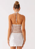 Shelly Halter Top White