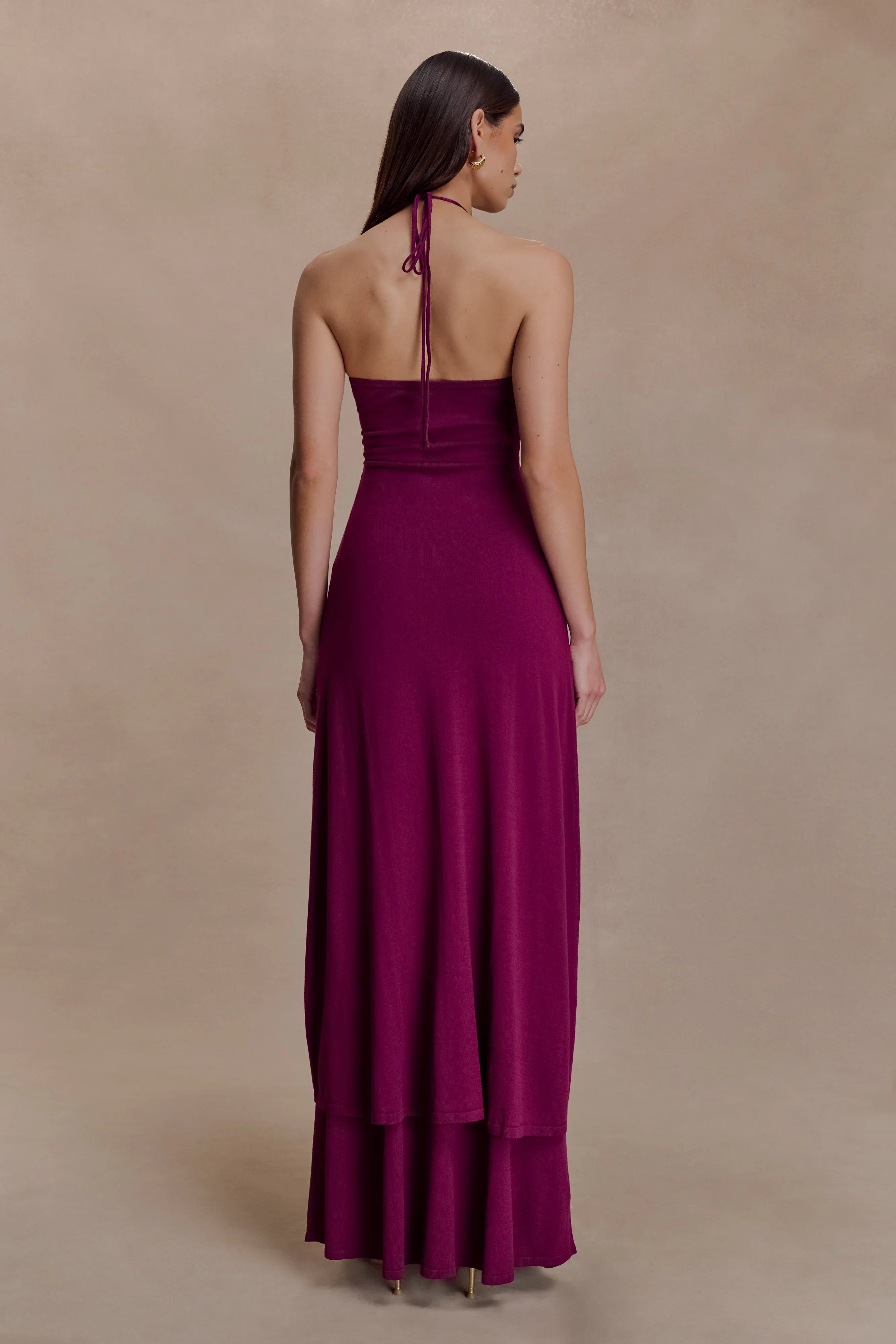 Marimae Long Knit Top Plum