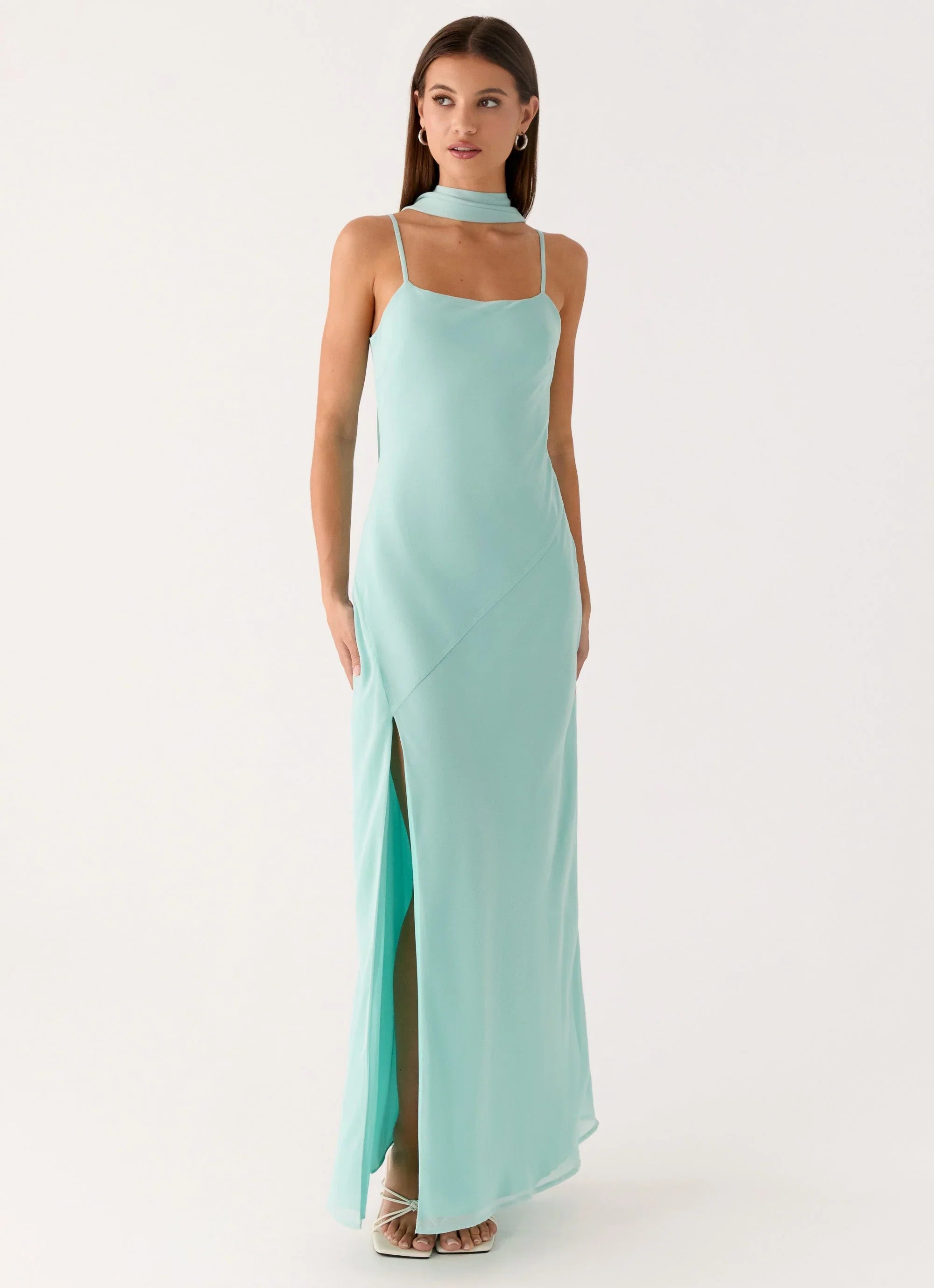 Eternelle Square Neck Maxi Dress Teal