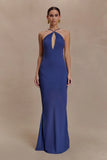Nerea Slip Halter Maxi Dress Purple Ink