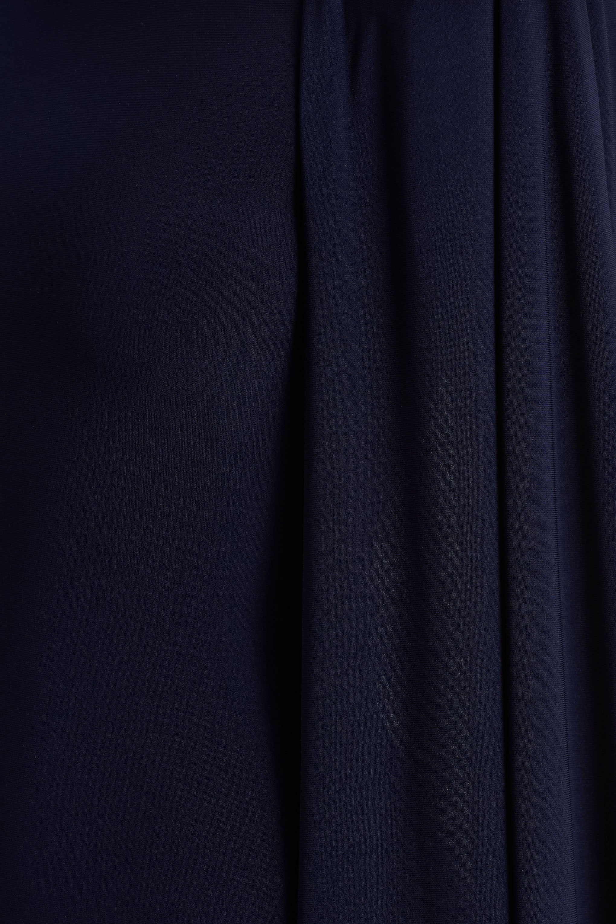 Mimi Navy High Neck Maxi Dress With Cape Sleeve Detail