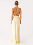 Ambre Mesh Panel Maxi Dress Yellow